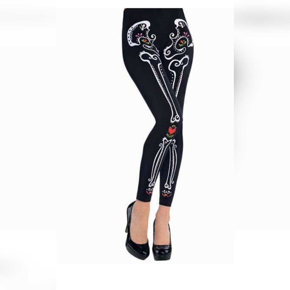 Day Of The Dead Leggings Sz M/L
